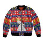 Sulphur-crested Cockatoo Australia Christmas Bomber Jacket Aussie Xmas Beach Vibes - Aussie Hoodie
