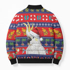 Sulphur-crested Cockatoo Australia Christmas Bomber Puffer Jacket Aussie Xmas Beach Vibes - Aussie Hoodie