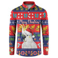 Sulphur-crested Cockatoo Australia Christmas Button Sweatshirt Aussie Xmas Beach Vibes - Aussie Hoodie