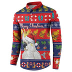 Sulphur-crested Cockatoo Australia Christmas Button Sweatshirt Aussie Xmas Beach Vibes - Aussie Hoodie