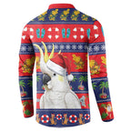 Sulphur-crested Cockatoo Australia Christmas Button Sweatshirt Aussie Xmas Beach Vibes - Aussie Hoodie