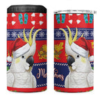 Sulphur-crested Cockatoo Australia Christmas 4 in 1 Can Cooler Tumbler Aussie Xmas Beach Vibes - Aussie Hoodie