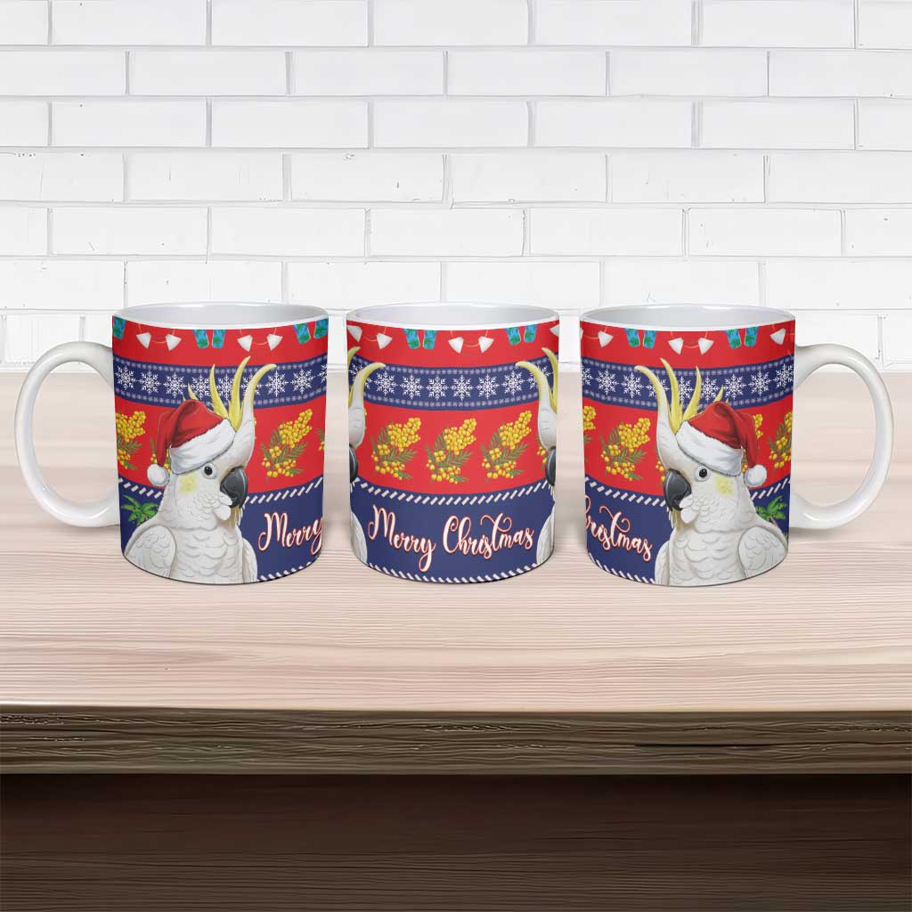 Sulphur-crested Cockatoo Australia Christmas Ceramic Mug Aussie Xmas Beach Vibes - Aussie Hoodie