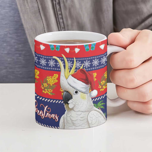 Sulphur-crested Cockatoo Australia Christmas Ceramic Mug Aussie Xmas Beach Vibes - Aussie Hoodie