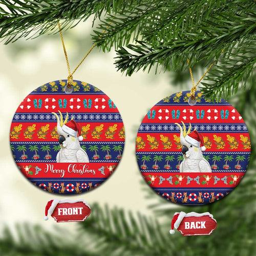 Sulphur-crested Cockatoo Australia Christmas Ceramic Ornament Aussie Xmas Beach Vibes - Aussie Hoodie
