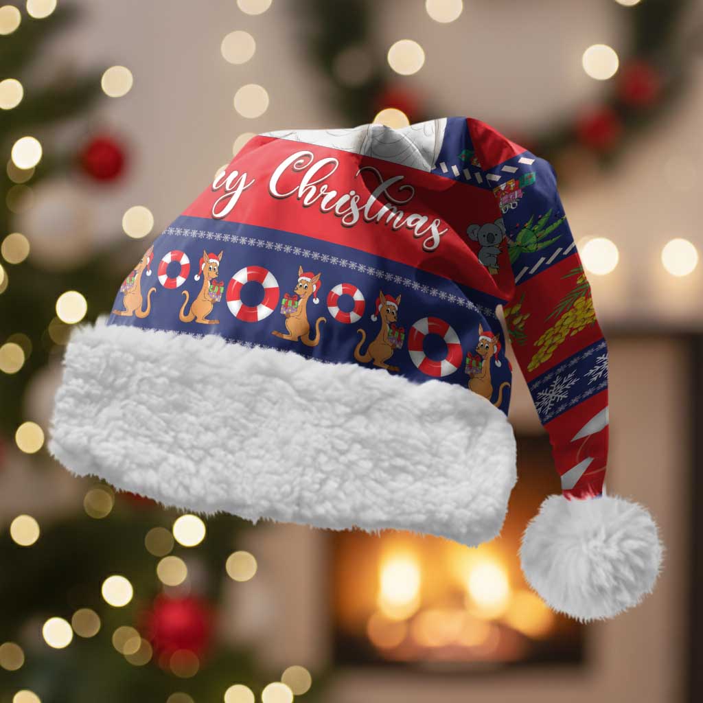 Sulphur-crested Cockatoo Australia Christmas Santa Hat Aussie Xmas Beach Vibes - Aussie Hoodie