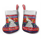 Sulphur-crested Cockatoo Australia Christmas Stocking Aussie Xmas Beach Vibes - Aussie Hoodie