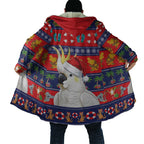 Sulphur-crested Cockatoo Australia Christmas Cloak Aussie Xmas Beach Vibes - Aussie Hoodie