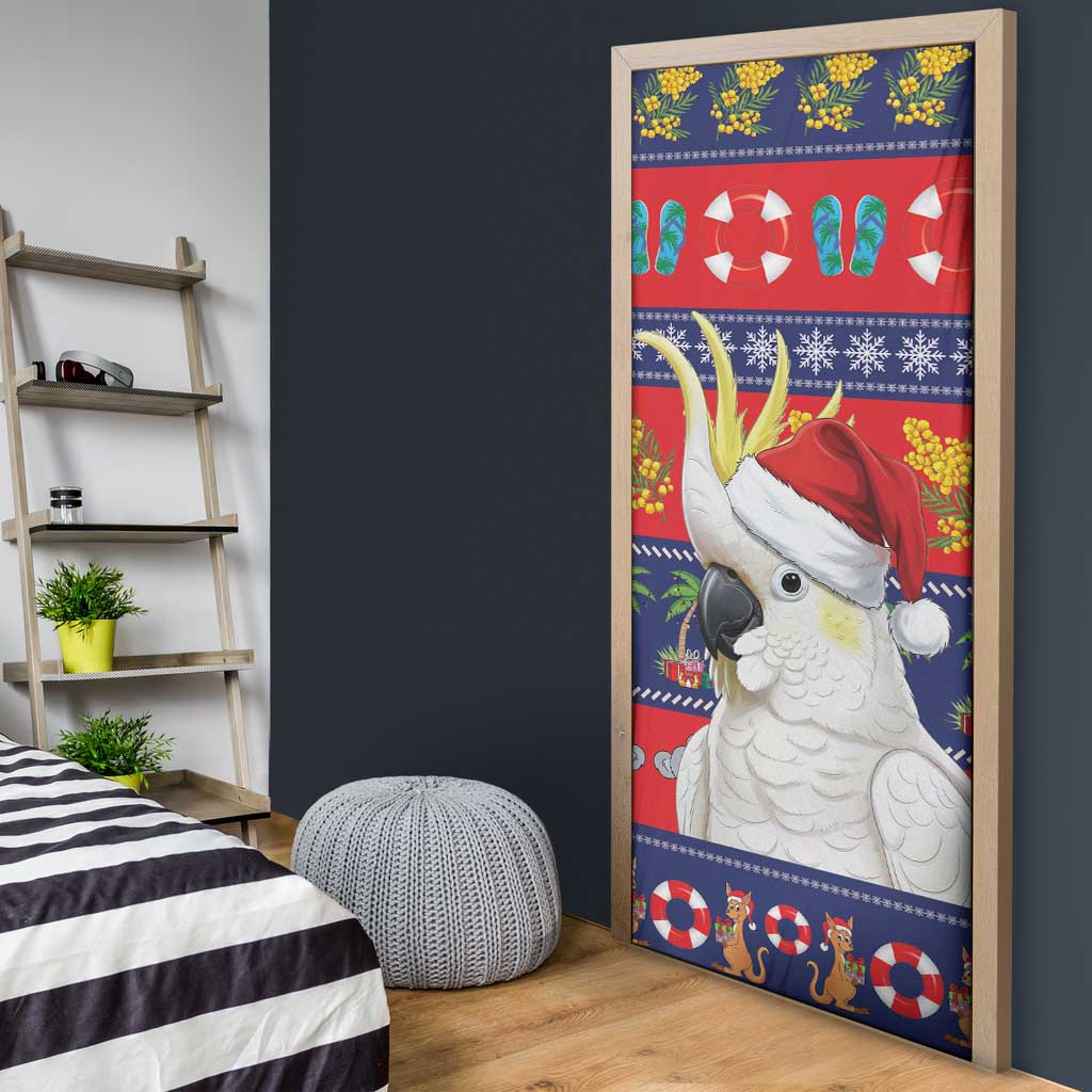Sulphur-crested Cockatoo Australia Christmas Door Cover Aussie Xmas Beach Vibes - Aussie Hoodie