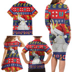 Sulphur-crested Cockatoo Australia Christmas Family Matching Long Sleeve Bodycon Dress and Hawaiian Shirt Aussie Xmas Beach Vibes - Aussie Hoodie