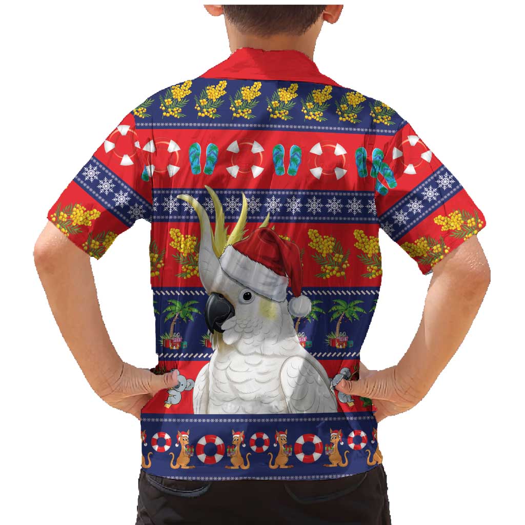 Sulphur-crested Cockatoo Australia Christmas Family Matching Mermaid Dress and Hawaiian Shirt Aussie Xmas Beach Vibes - Aussie Hoodie