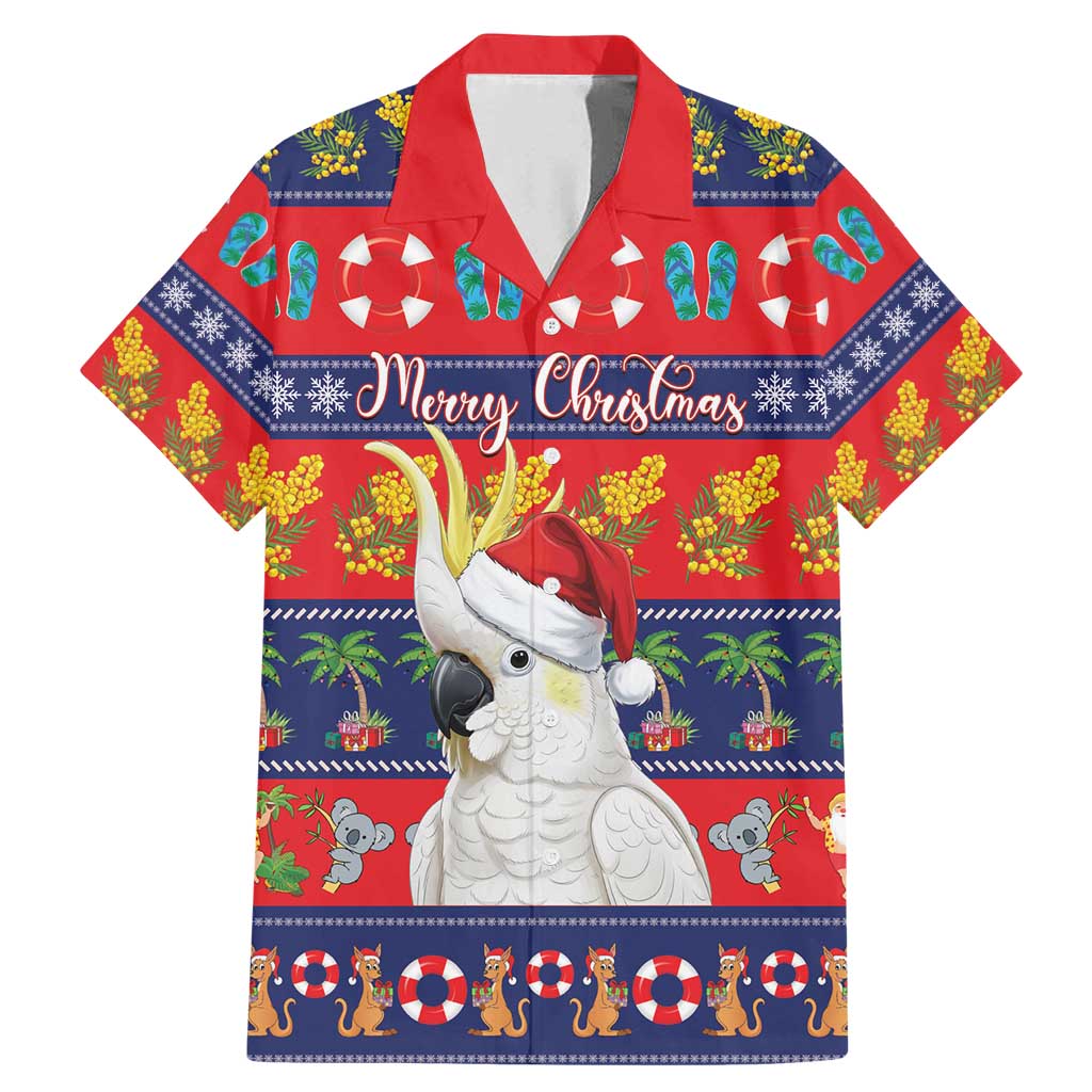Sulphur-crested Cockatoo Australia Christmas Family Matching Mermaid Dress and Hawaiian Shirt Aussie Xmas Beach Vibes - Aussie Hoodie