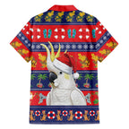 Sulphur-crested Cockatoo Australia Christmas Family Matching Off The Shoulder Long Sleeve Dress and Hawaiian Shirt Aussie Xmas Beach Vibes - Aussie Hoodie