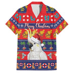 Sulphur-crested Cockatoo Australia Christmas Family Matching Off Shoulder Maxi Dress and Hawaiian Shirt Aussie Xmas Beach Vibes - Aussie Hoodie