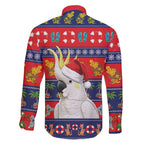 Sulphur-crested Cockatoo Australia Christmas Family Matching Off Shoulder Short Dress and Hawaiian Shirt Aussie Xmas Beach Vibes - Aussie Hoodie