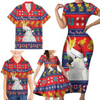 Sulphur-crested Cockatoo Australia Christmas Family Matching Short Sleeve Bodycon Dress and Hawaiian Shirt Aussie Xmas Beach Vibes - Aussie Hoodie