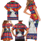 Sulphur-crested Cockatoo Australia Christmas Family Matching Short Sleeve Bodycon Dress and Hawaiian Shirt Aussie Xmas Beach Vibes - Aussie Hoodie