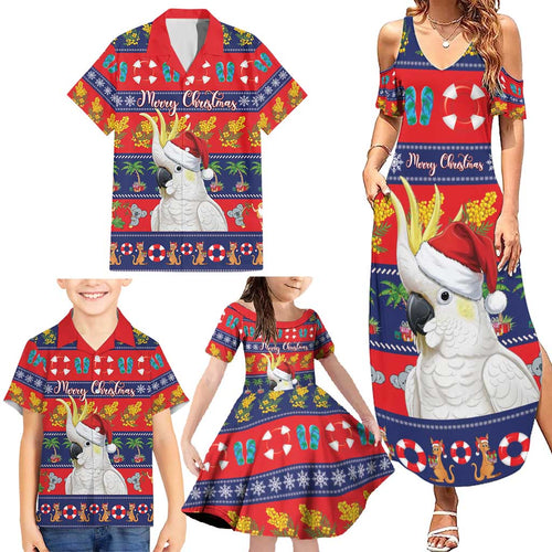Sulphur-crested Cockatoo Australia Christmas Family Matching Summer Maxi Dress and Hawaiian Shirt Aussie Xmas Beach Vibes - Aussie Hoodie