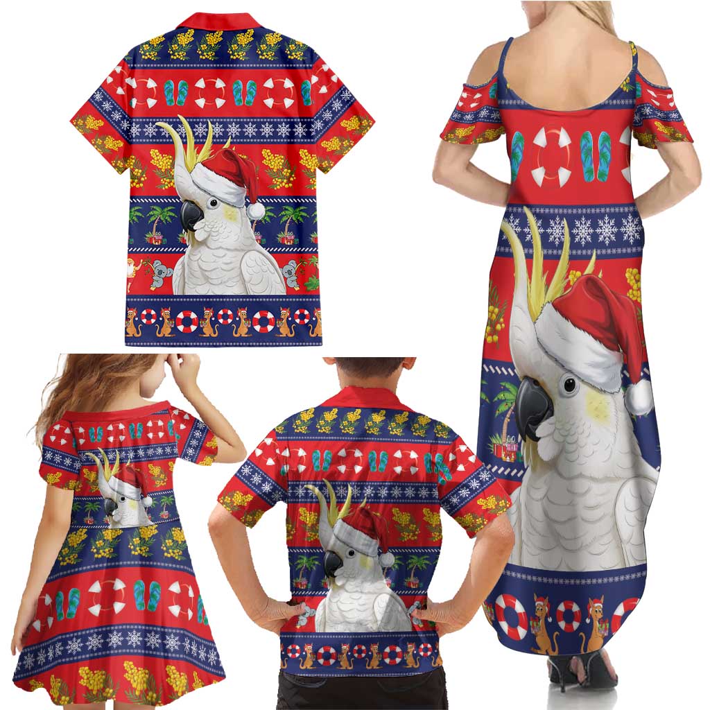 Sulphur-crested Cockatoo Australia Christmas Family Matching Summer Maxi Dress and Hawaiian Shirt Aussie Xmas Beach Vibes - Aussie Hoodie