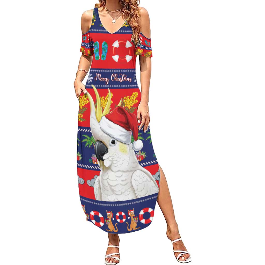 Sulphur-crested Cockatoo Australia Christmas Family Matching Summer Maxi Dress and Hawaiian Shirt Aussie Xmas Beach Vibes - Aussie Hoodie