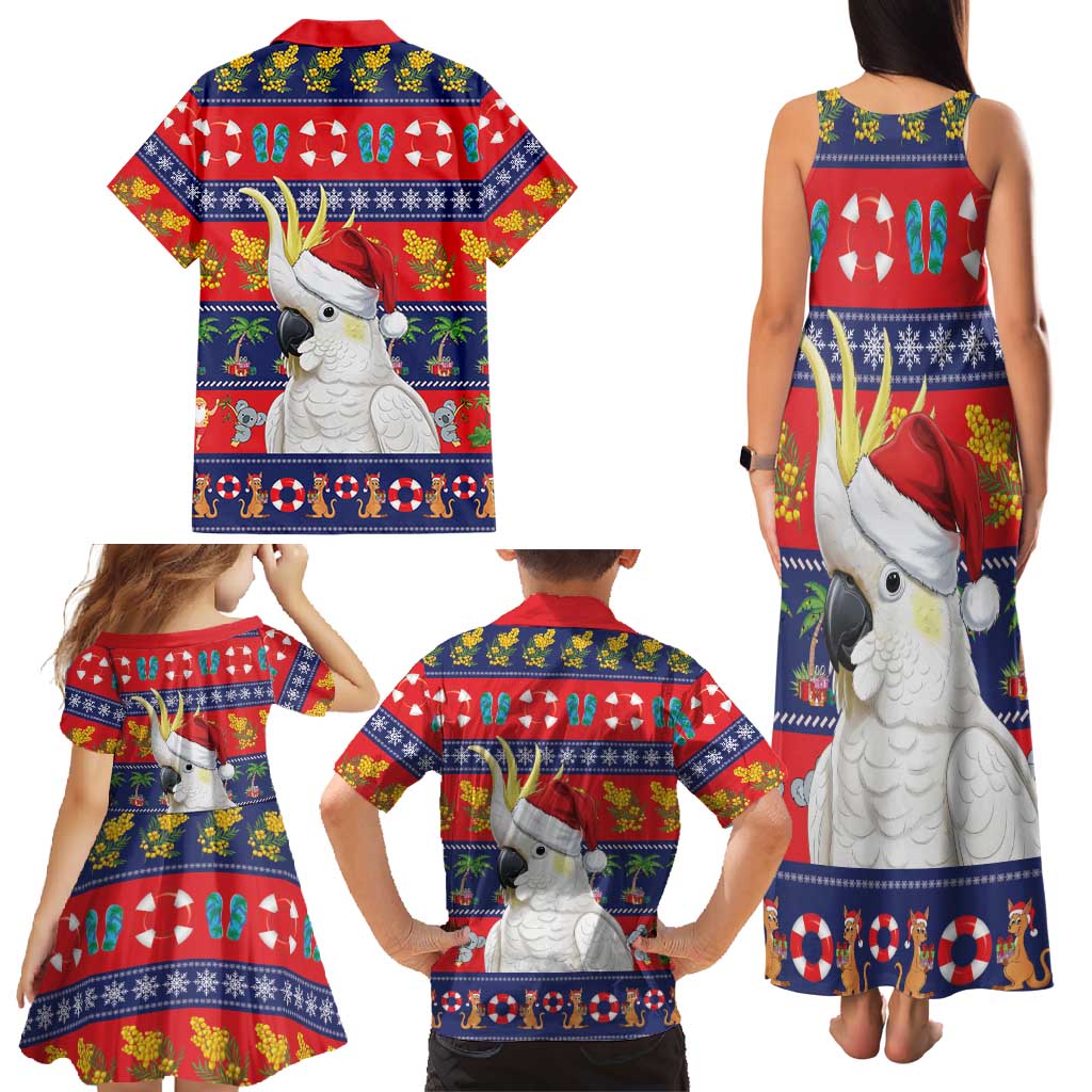 Sulphur-crested Cockatoo Australia Christmas Family Matching Tank Maxi Dress and Hawaiian Shirt Aussie Xmas Beach Vibes - Aussie Hoodie