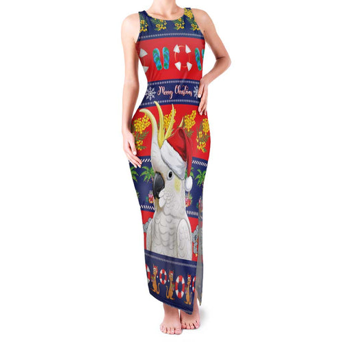 Sulphur-crested Cockatoo Australia Christmas Family Matching Tank Maxi Dress and Hawaiian Shirt Aussie Xmas Beach Vibes - Aussie Hoodie