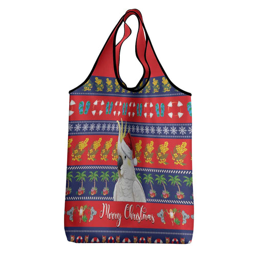 Sulphur-crested Cockatoo Australia Christmas Grocery Bag Aussie Xmas Beach Vibes - Aussie Hoodie