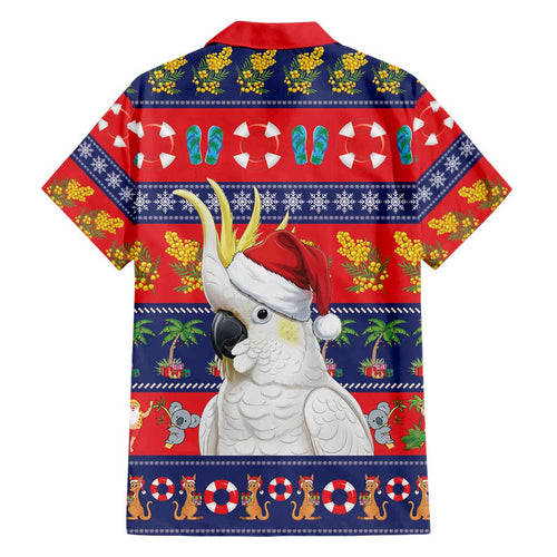Sulphur-crested Cockatoo Australia Christmas Hawaiian Shirt Aussie Xmas Beach Vibes - Aussie Hoodie