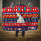 Sulphur-crested Cockatoo Australia Christmas Hooded Blanket Aussie Xmas Beach Vibes - Aussie Hoodie