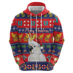 Sulphur-crested Cockatoo Australia Christmas Hoodie Aussie Xmas Beach Vibes - Aussie Hoodie