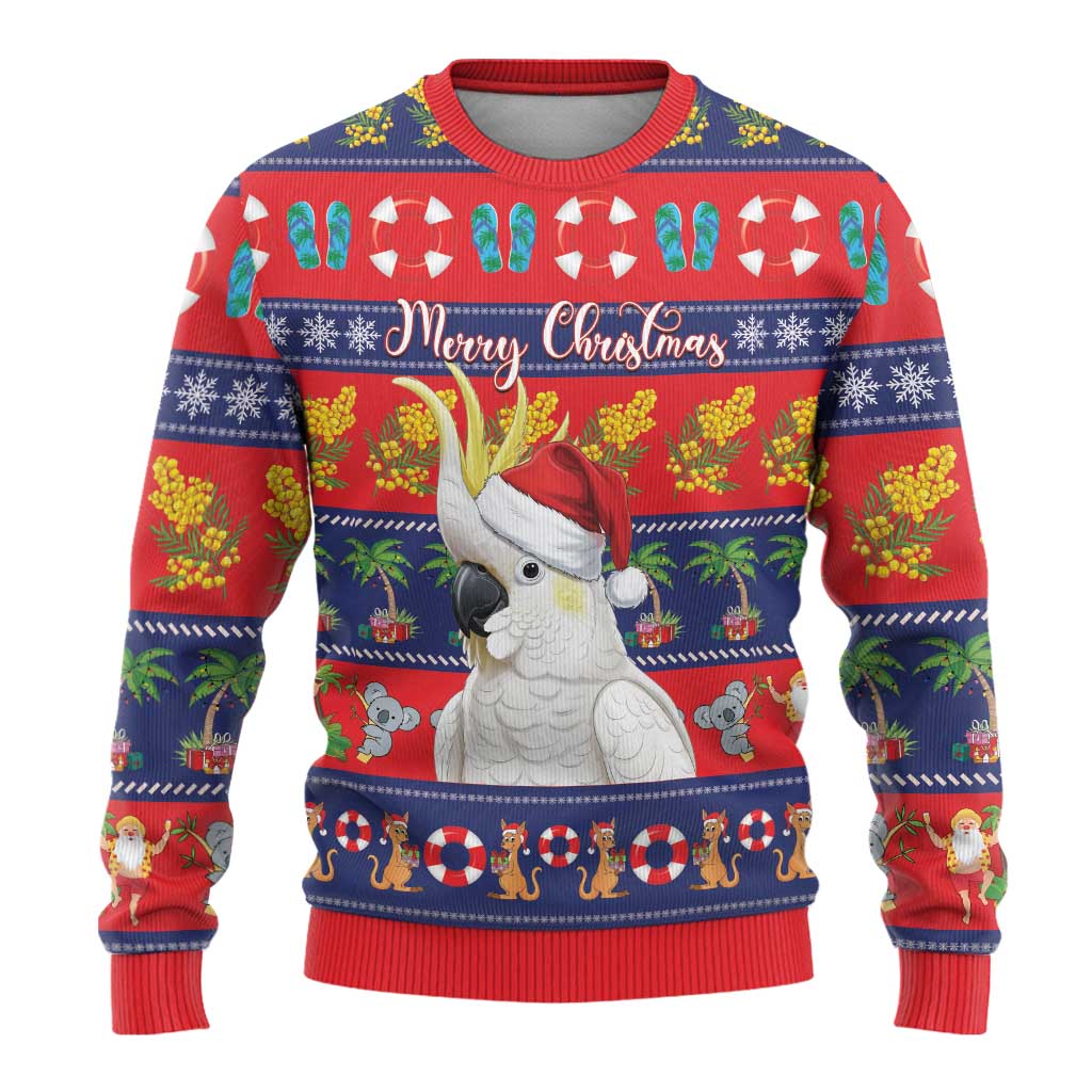 Sulphur-crested Cockatoo Australia Christmas Ugly Christmas Sweater Aussie Xmas Beach Vibes - Aussie Hoodie