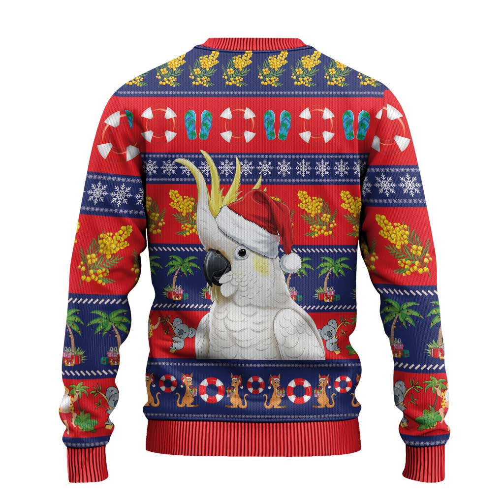 Sulphur-crested Cockatoo Australia Christmas Ugly Christmas Sweater Aussie Xmas Beach Vibes - Aussie Hoodie