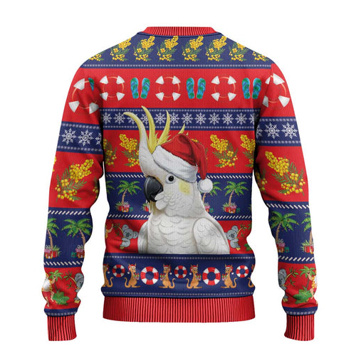 Sulphur-crested Cockatoo Australia Christmas Ugly Christmas Sweater Aussie Xmas Beach Vibes - Aussie Hoodie