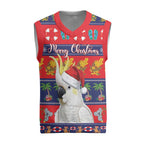Sulphur-crested Cockatoo Australia Christmas Knitted V-Neck Vest Aussie Xmas Beach Vibes - Aussie Hoodie