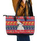 Sulphur-crested Cockatoo Australia Christmas Leather Tote Bag Aussie Xmas Beach Vibes - Aussie Hoodie