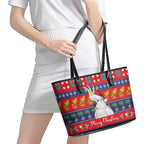 Sulphur-crested Cockatoo Australia Christmas Leather Tote Bag Aussie Xmas Beach Vibes - Aussie Hoodie