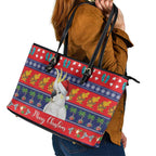 Sulphur-crested Cockatoo Australia Christmas Leather Tote Bag Aussie Xmas Beach Vibes - Aussie Hoodie