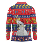 Sulphur-crested Cockatoo Australia Christmas Long Sleeve Polo Shirt Aussie Xmas Beach Vibes - Aussie Hoodie