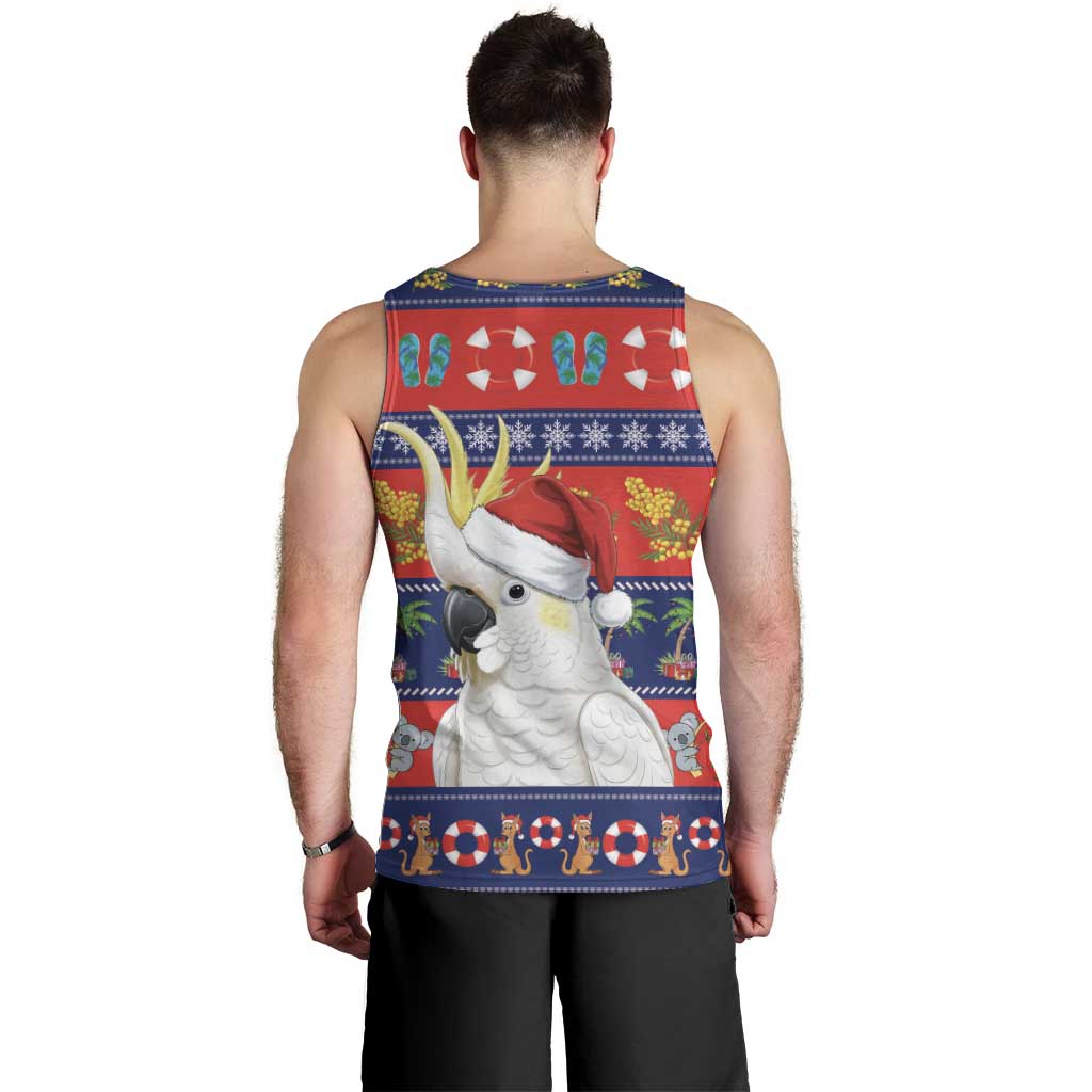 Sulphur-crested Cockatoo Australia Christmas Men Tank Top Aussie Xmas Beach Vibes - Aussie Hoodie