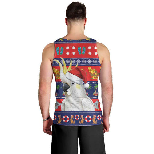 Sulphur-crested Cockatoo Australia Christmas Men Tank Top Aussie Xmas Beach Vibes - Aussie Hoodie