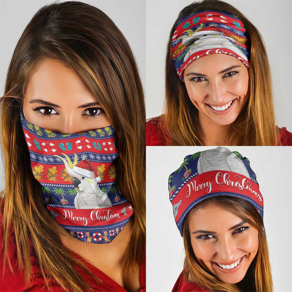 Sulphur-crested Cockatoo Australia Christmas Neck Gaiter Aussie Xmas Beach Vibes - Aussie Hoodie