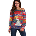 Sulphur-crested Cockatoo Australia Christmas Off Shoulder Sweater Aussie Xmas Beach Vibes - Aussie Hoodie