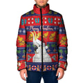 Sulphur-crested Cockatoo Australia Christmas Padded Jacket Aussie Xmas Beach Vibes - Aussie Hoodie