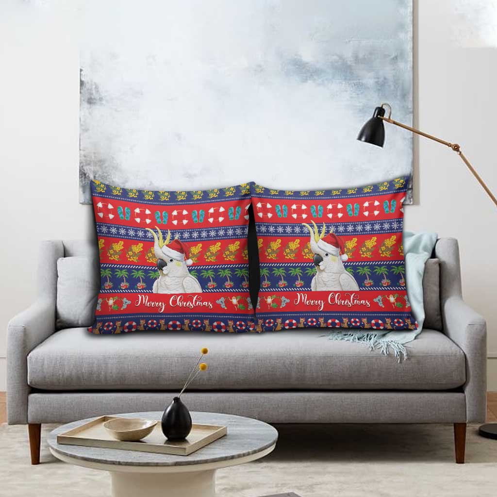 Sulphur-crested Cockatoo Australia Christmas Pillow Cover Aussie Xmas Beach Vibes - Aussie Hoodie