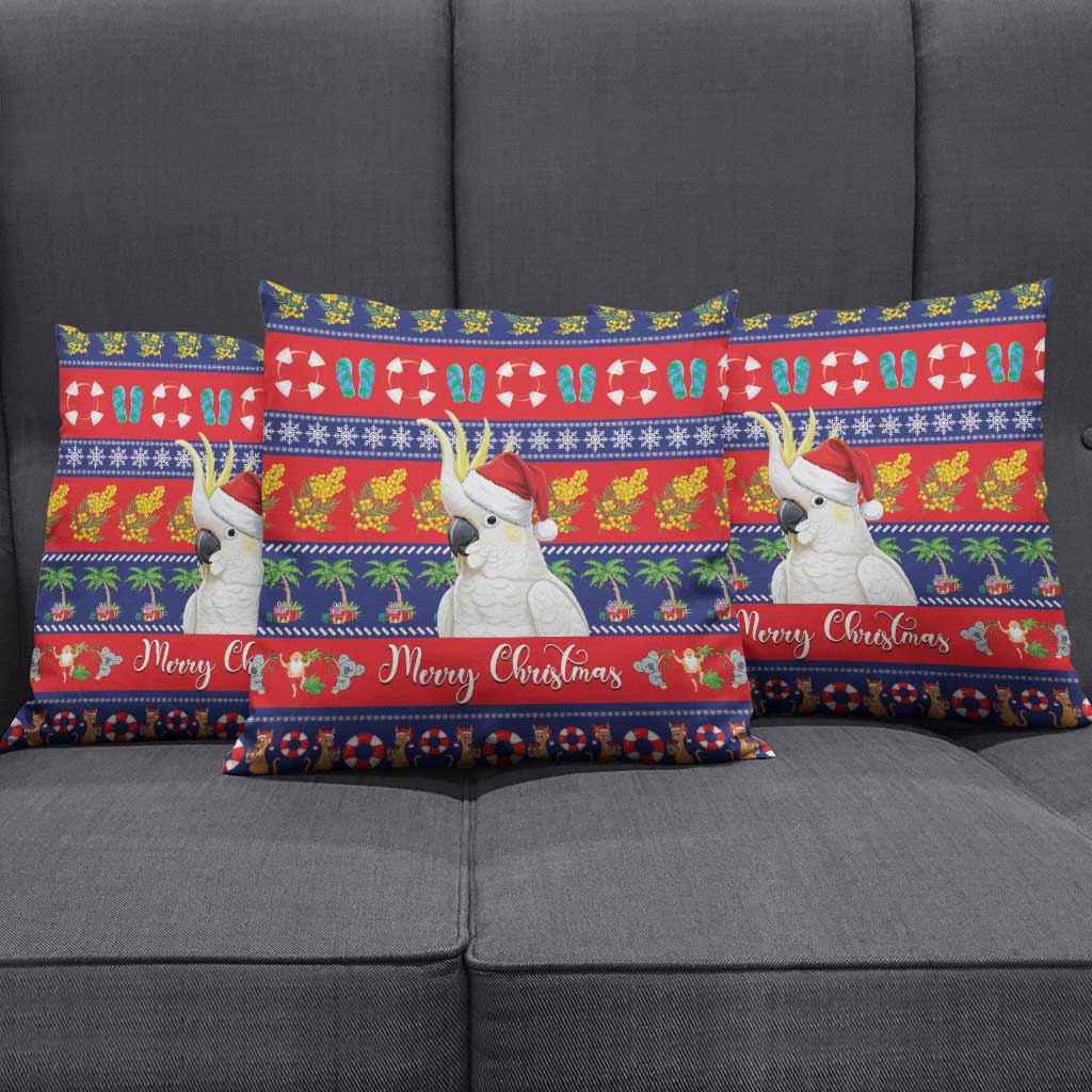Sulphur-crested Cockatoo Australia Christmas Pillow Cover Aussie Xmas Beach Vibes - Aussie Hoodie
