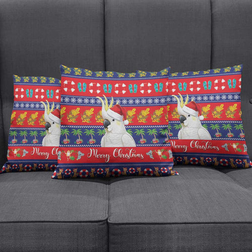Sulphur-crested Cockatoo Australia Christmas Pillow Cover Aussie Xmas Beach Vibes - Aussie Hoodie