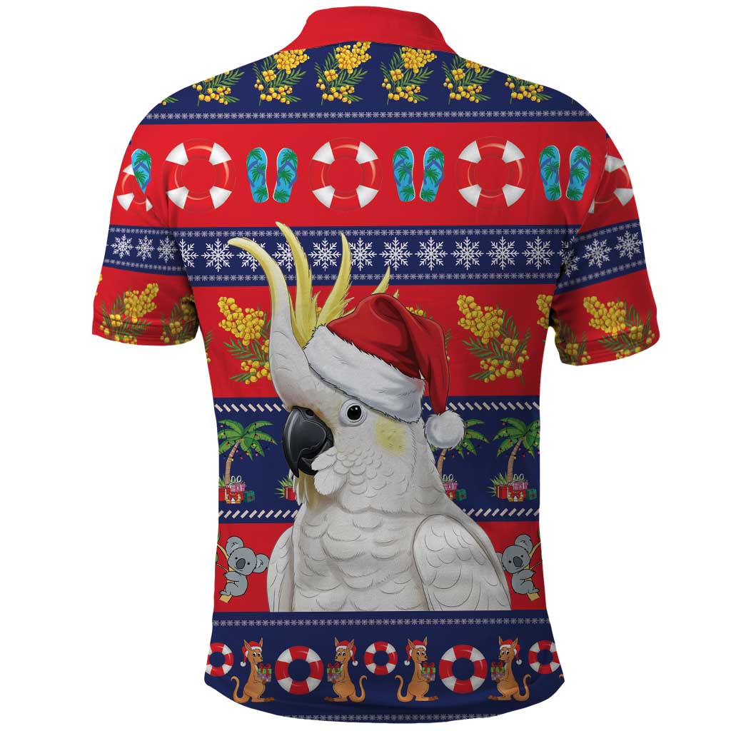 Sulphur-crested Cockatoo Australia Christmas Polo Shirt Aussie Xmas Beach Vibes - Aussie Hoodie