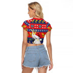 Sulphur-crested Cockatoo Australia Christmas Raglan Cropped T Shirt Aussie Xmas Beach Vibes - Aussie Hoodie