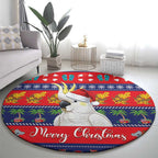 Sulphur-crested Cockatoo Australia Christmas Round Carpet Aussie Xmas Beach Vibes - Aussie Hoodie