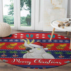 Sulphur-crested Cockatoo Australia Christmas Round Carpet Aussie Xmas Beach Vibes - Aussie Hoodie